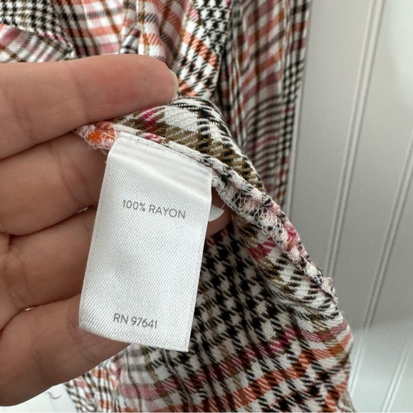 J.Jill Top Medium Petite Plaid Multicolor Long Sleeve Fall Casual Women’s - Picture 5 of 7